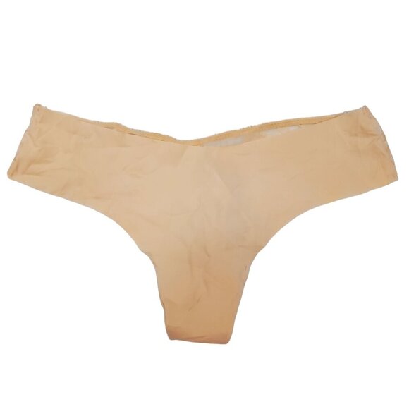 Victoria's Secret Women's Peach Laser Cut Lace Back Wide‎ Thong NWT Size M - Picture 1 of 6